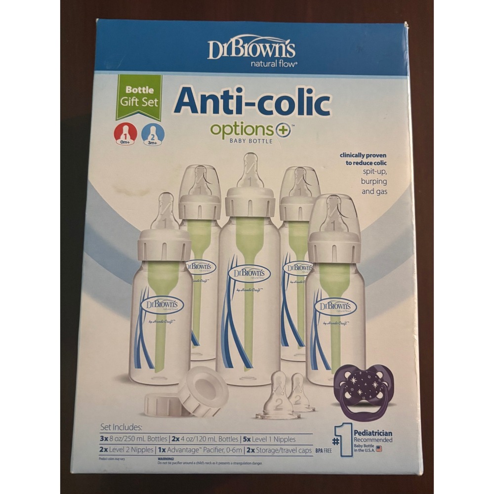 Dr. Brown's Bottle Gift Set Anti-Colic Options Bottles Nipples Pacifier Caps